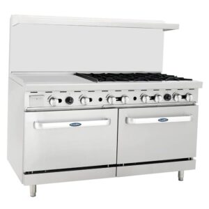 Estufa Industrial 6 Quemadores Der Plancha 24 IZQ COOK RITE AGR-24G6B Sobre Pedido
