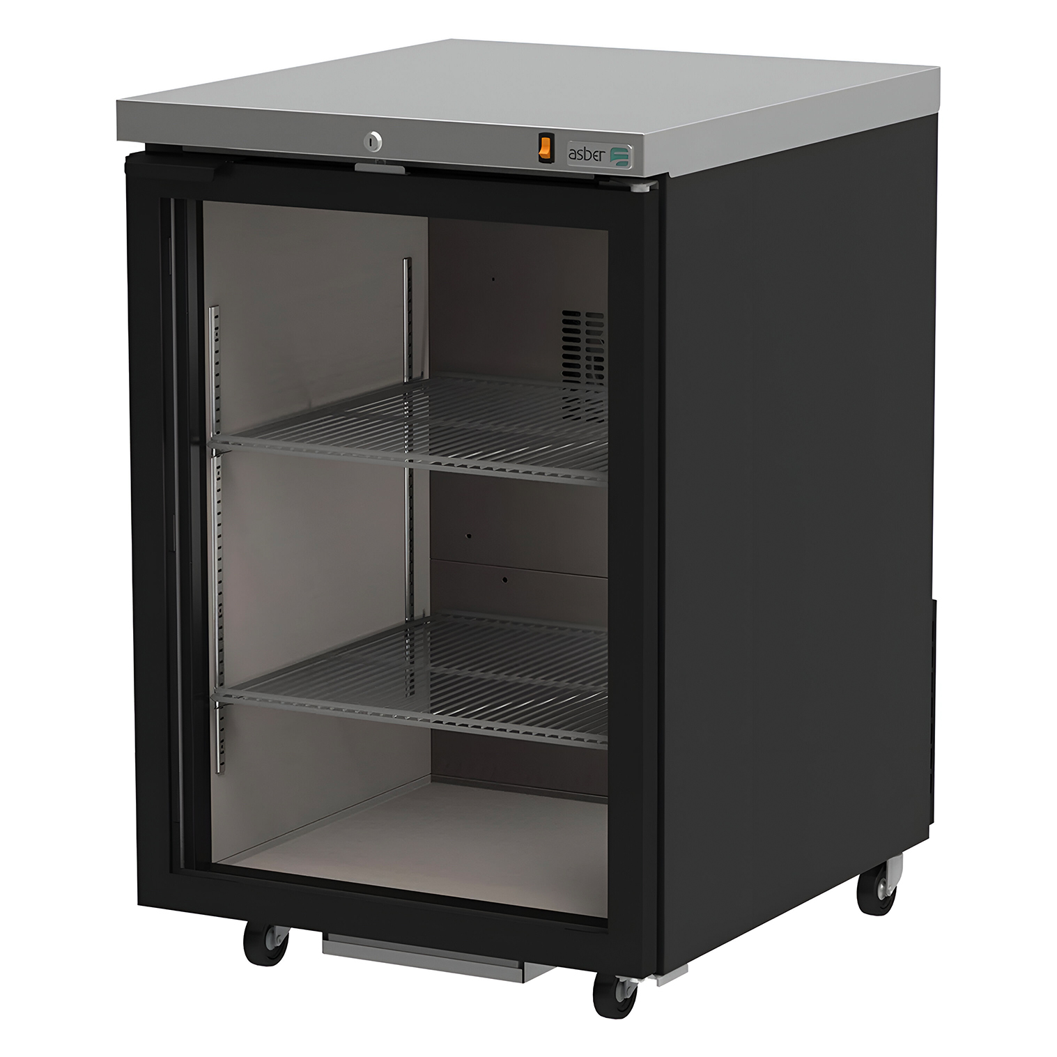 Refrigerador Contrabarra Vinil Negro 1 Puerta Solida ASBER ABBC-23G HC