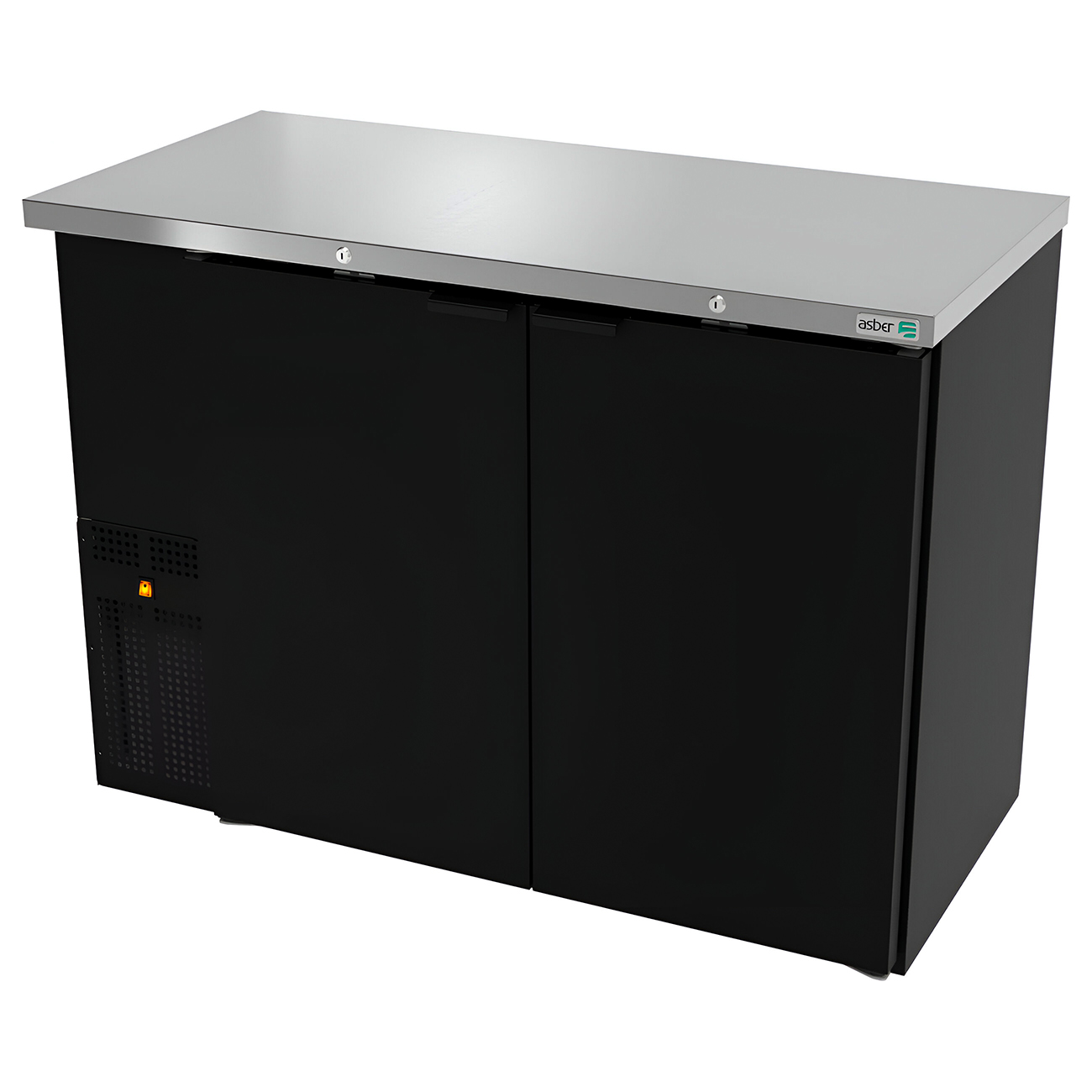 Refrigerador Contrabarra Vinil Negro 2 Puertas Solida En Vinil Slim Line ASBER ABBC-24-48 HC