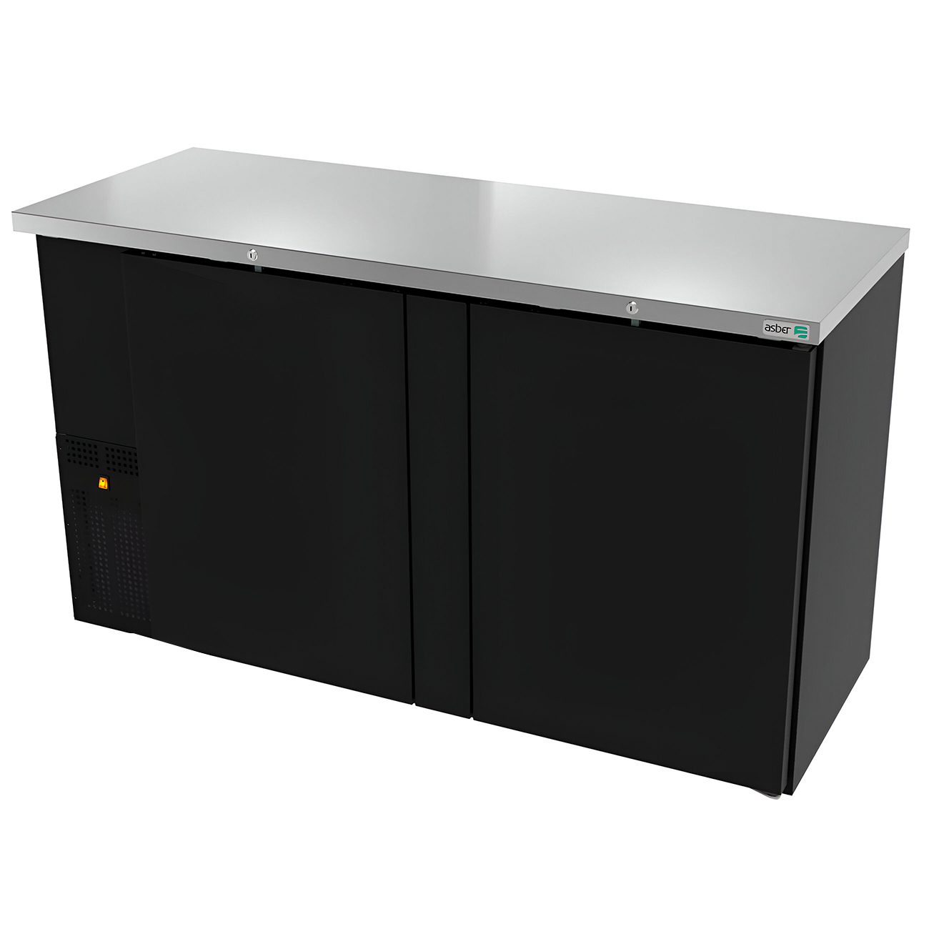 Refrigerador Contrabarra Vinil Negro 2 Puertas Solida En Vinil Slim Line ASBER ABBC-24-60 HC