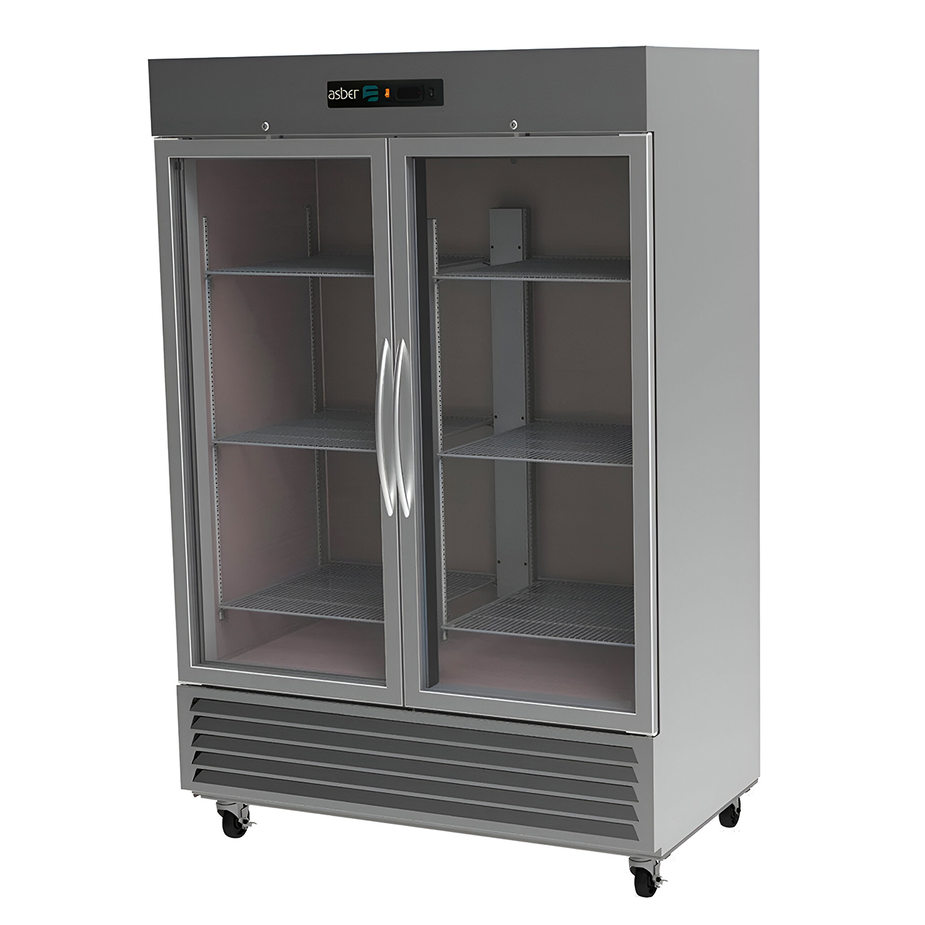 Refrigerador Industrial Vertical 2 Puertas Cristal Asber ARR-49-G-H HC