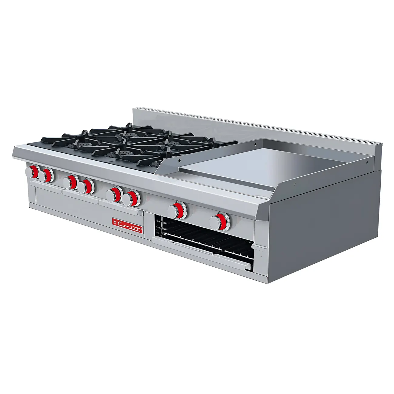 Estufa Industrial 6 Quemadores Gratinador Y Plancha CORIAT EC-6-GRILL MESA MASTER