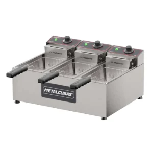 Freidora Industrial 9L Electrica 3 Canastillas METALCUBAS FE3C