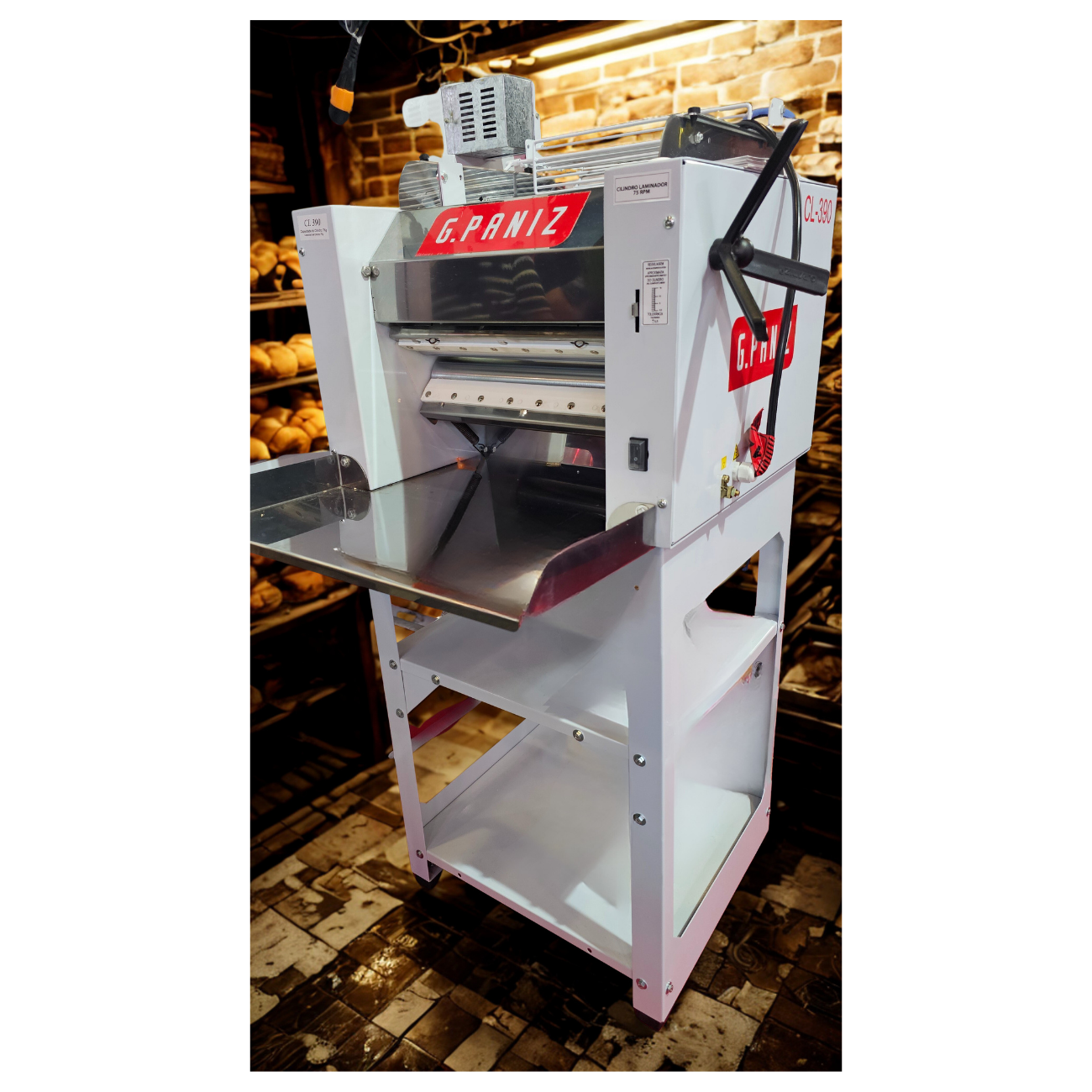Laminadora De Masa Con Pedestal GPANIZ CL390 - Imagen 3