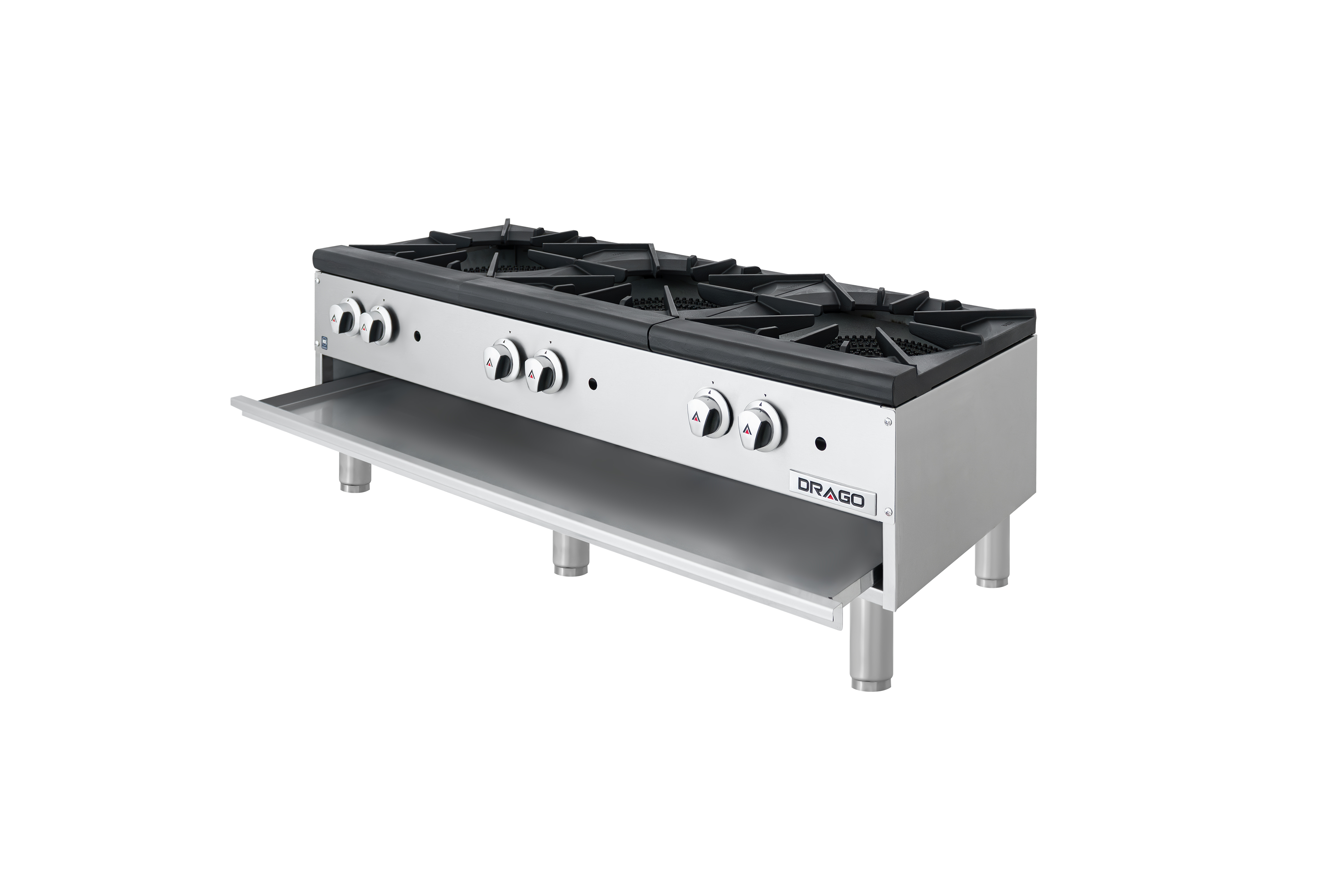 Estufon de 3 secciones horizontal patas cortas propano DRAGO GPFO-03-HLH - Imagen 2