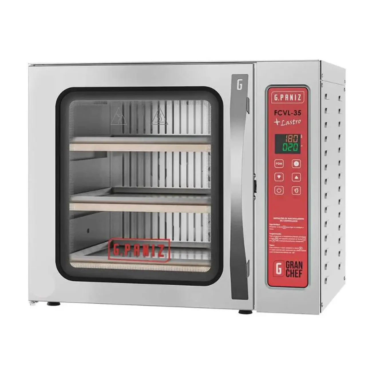 Horno de Convección Con Vapor Piedra Refractaria 3 Charolas Electrico Pizzas GPANIZ FCVL35