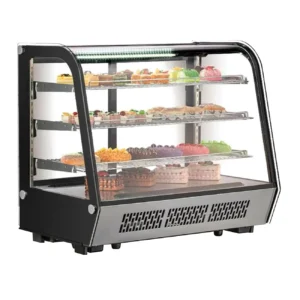 Vitrina refrigerada cristal curvo con 4 niveles de exhibiciÃ³n 88 cm Migsa CW-195R