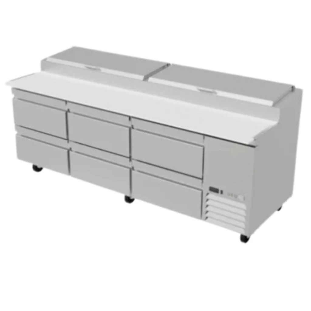 Mesa Refrigerada De Preparacion De Pizza 12 Insertos 4 Cajones 1 Puertas Premium Line Asber APTP-93-D4 P HC