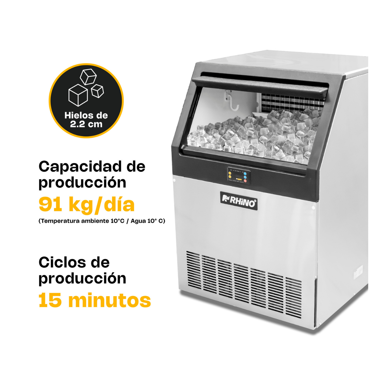 Maquina De Hielo 91 Kg Por Dia RHINO FAHIEL-90 - Imagen 6