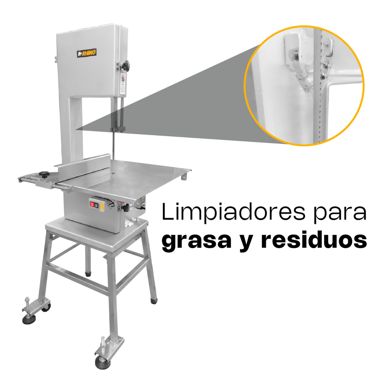 Sierra De Carne Y Hueso A Piso Acero Inoxidable 2 HP RHINO SICA-222 - Imagen 4