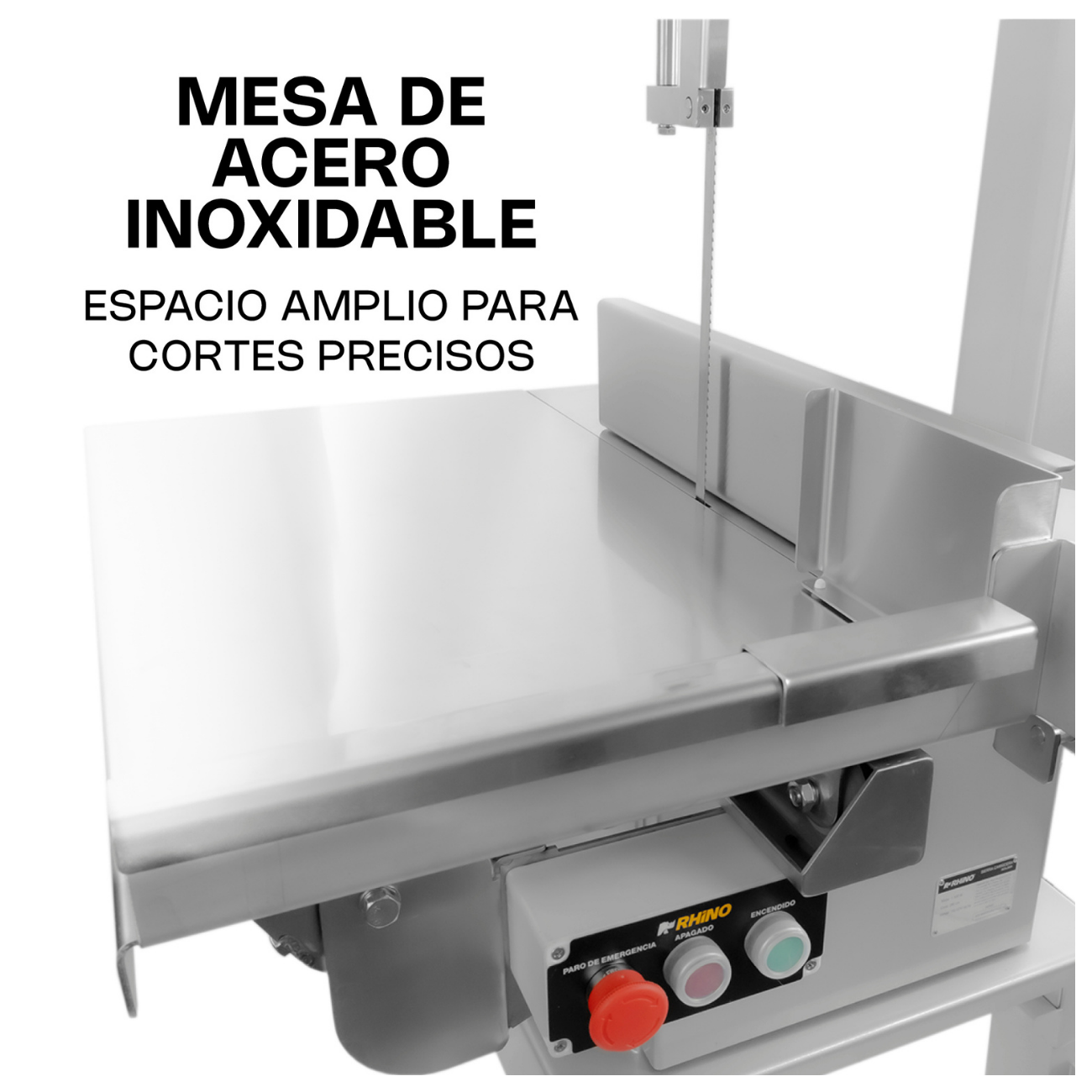 Sierra De Carne Y Hueso A Piso Carro Acero Inoxidable 2 HP RHINO SICA-295R - Imagen 5