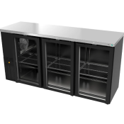 Refrigerador Contrabarra Vinil Negro 3 Puertas Solida ASBER ABBC-24-72-G HC